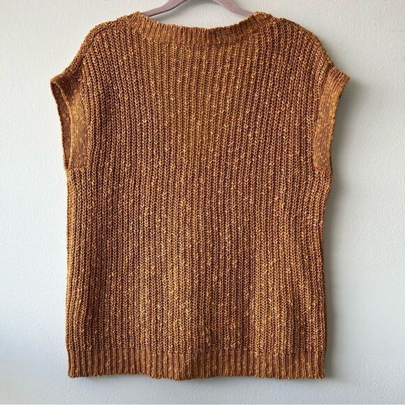 Billy Reid Linen blend Tan V-Neck Vest Sweater - Picture 3 of 6